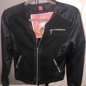 Leather & lace jacket